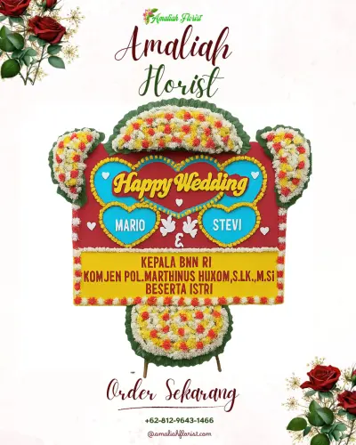 Karangan Papan Bunga Pernikahan di Ternyang